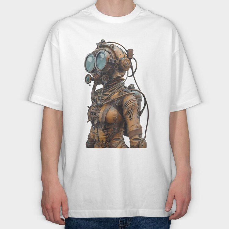 Steampunk Diver Gear, Tricou Oversize Barbati (Unisex)