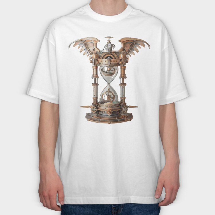 Steampunk Hourglass Wings, Tricou Oversize Barbati (Unisex)