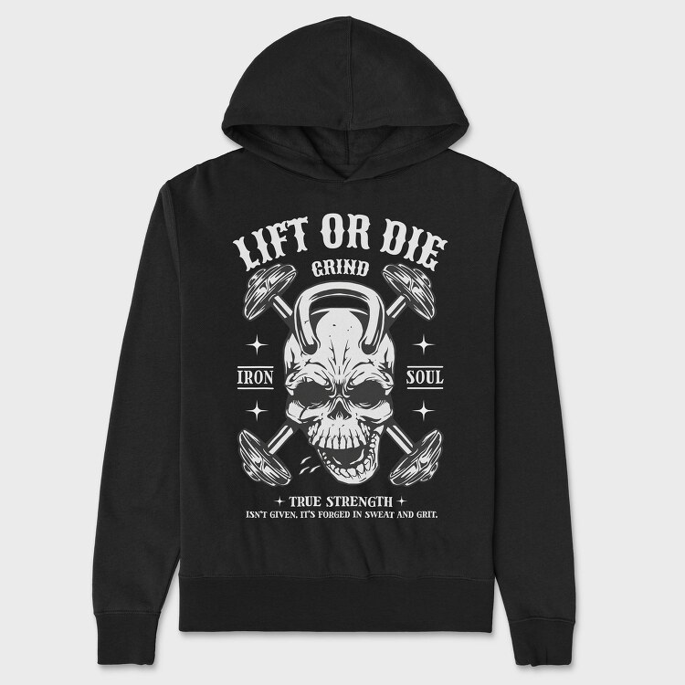 Dark Skull Gym Lift, Hanorac Oversize Barbati (Unisex)