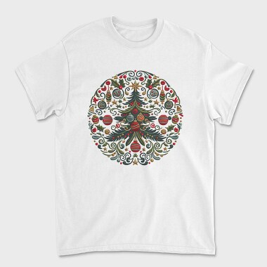 Decorative Christmas Tree Wreath, Tricou Barbati (Unisex)