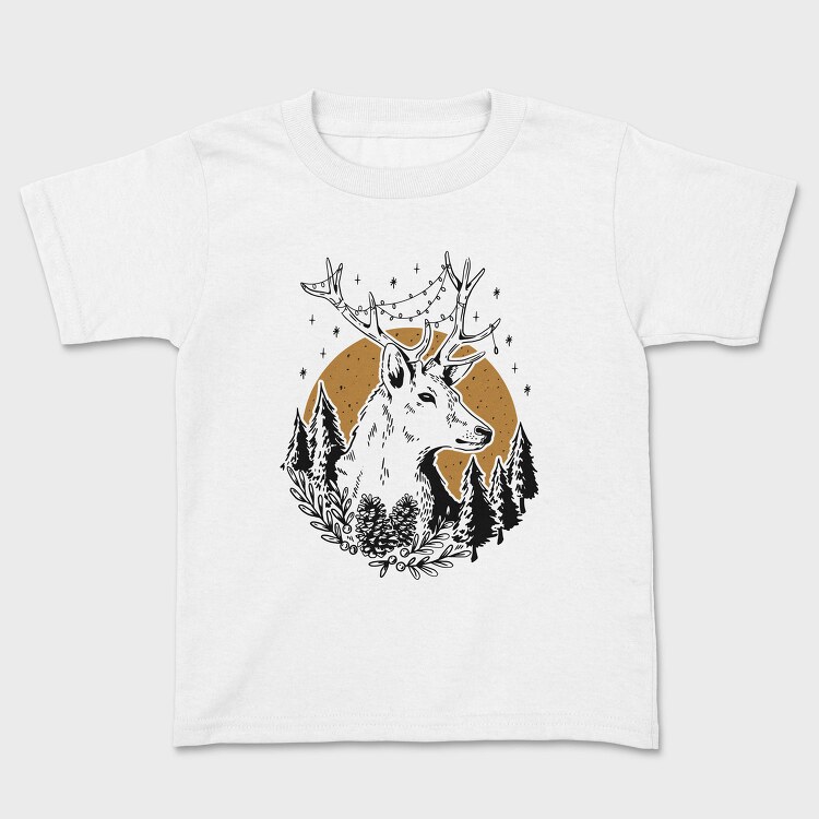 Deer Wild In Nature Christmas, Tricou Copii