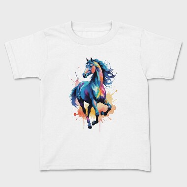 Eye Catching Watercolor Horse, Tricou Copii
