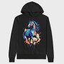 Eye Catching Watercolor Horse, Hanorac Oversize Barbati (Unisex)