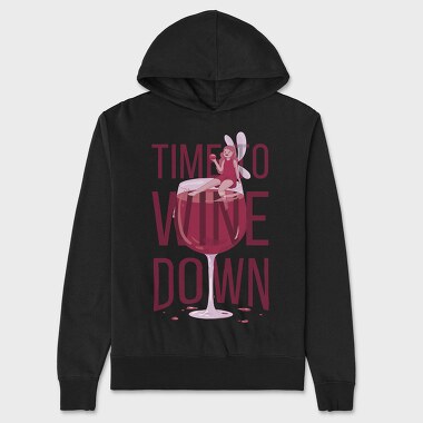 Fairy In Wine Glass Wine, Hanorac Oversize Barbati (Unisex)