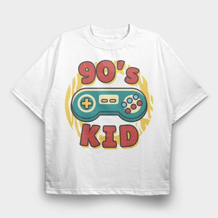 90S Gaming Kid, Tricou Oversize Barbati (Unisex)