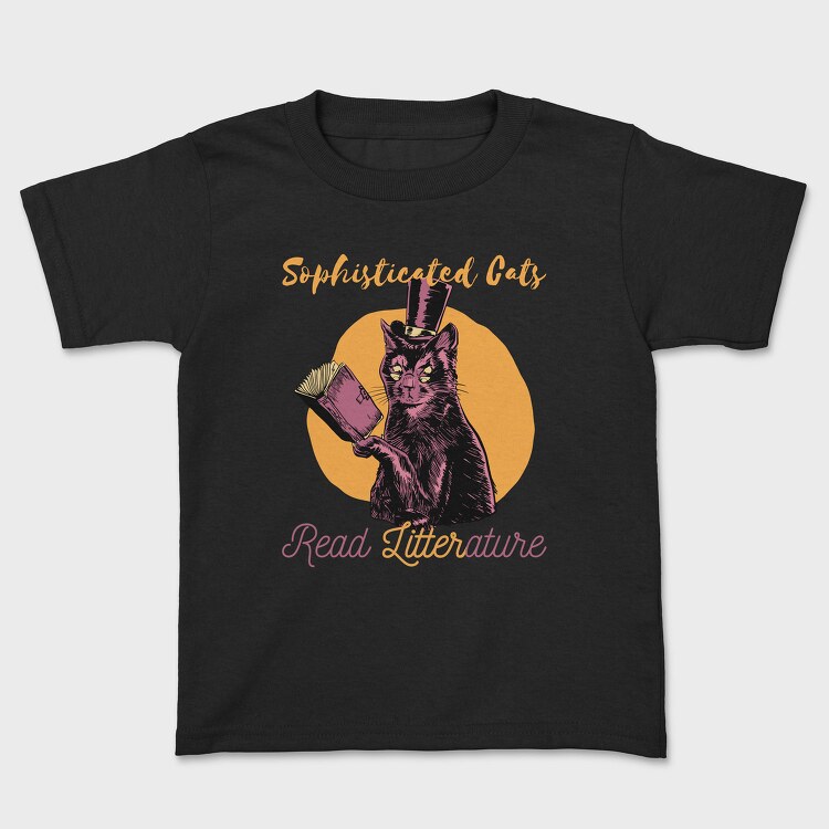 Fancy Cat Literature Litterature, Tricou Copii