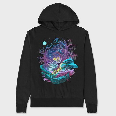 Fantasy Forest Mushroom And Trees, Hanorac Oversize Barbati (Unisex)