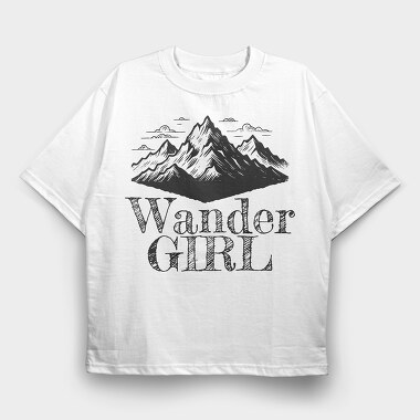 Adventure Mountain Girl, Tricou Oversize Barbati (Unisex)