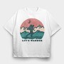 Adventure Wander Mountain Lets Wander, Tricou Oversize Barbati (Unisex)