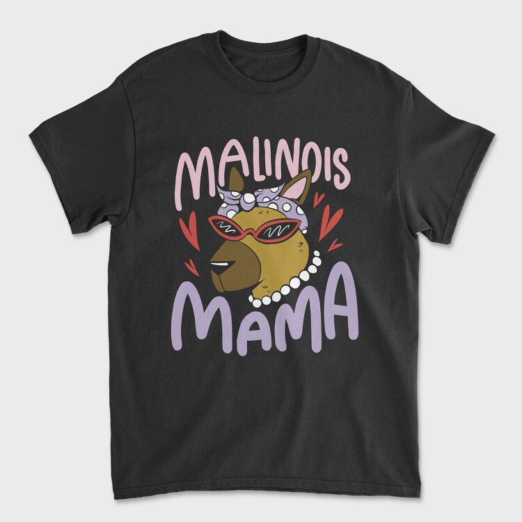 Female Dog With Sunglasses Malinois Mama, Tricou Barbati (Unisex)