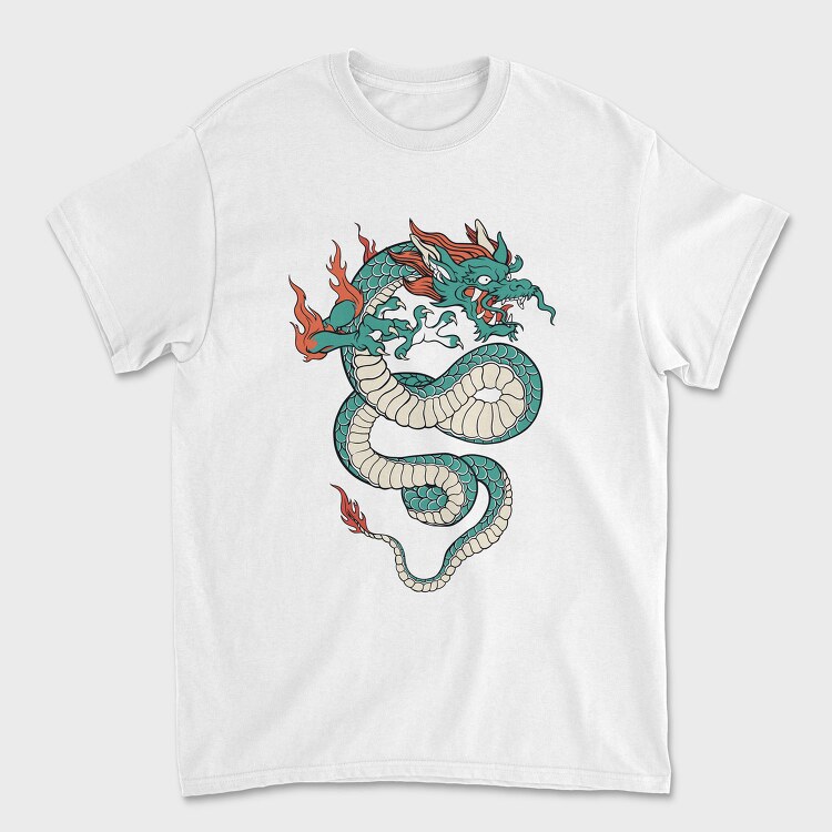 Fire Flames Dragon, Tricou Barbati (Unisex)