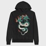Fire Flames Dragon, Hanorac Oversize Barbati (Unisex)