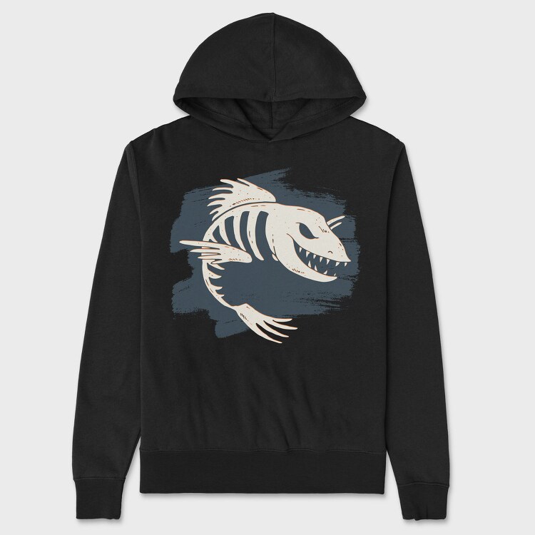 Fish Bone Skeleton, Hanorac Oversize Barbati (Unisex)
