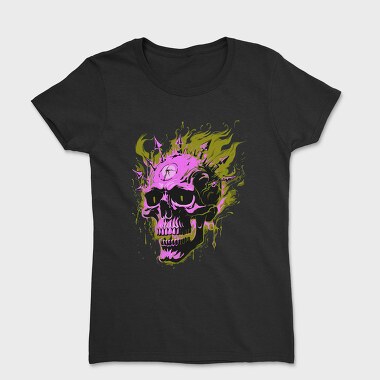 Flaming Punk Skull, Tricou Femei