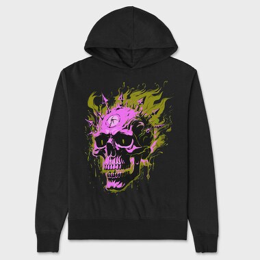 Flaming Punk Skull, Hanorac Oversize Barbati (Unisex)