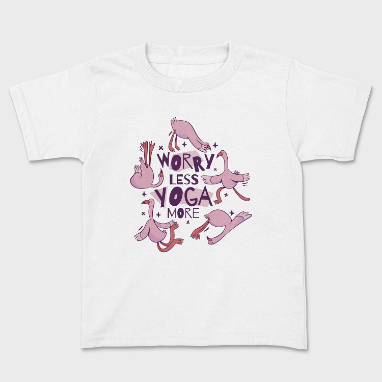 Flamingo Doing Yoga Worry, Tricou Copii