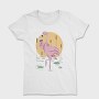 Flamingo Drinking Wine Cool, Tricou Femei