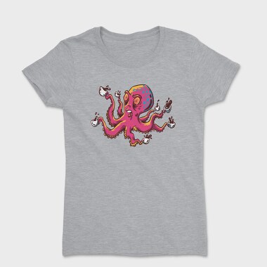 Octopus With Coffee Cups, Tricou Femei