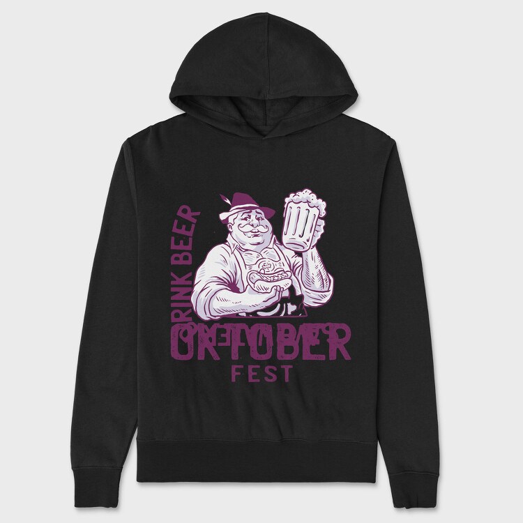 Oktoberfest Man With Beer Tote, Hanorac Oversize Barbati (Unisex)