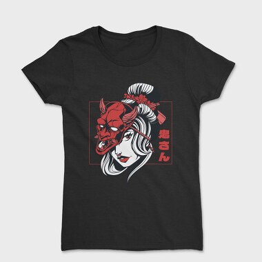 Oni Mask Girl Japanese, Tricou Femei