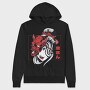 Oni Mask Girl Japanese, Hanorac Oversize Barbati (Unisex)