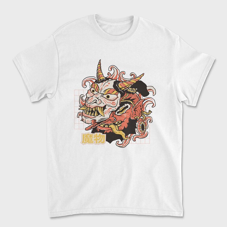 Oni Monster Asian Mask, Tricou Barbati (Unisex)