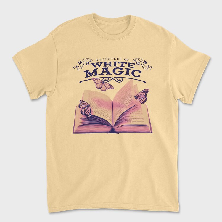 Open Book And Butterflies White Magic Tote, Tricou Barbati (Unisex)