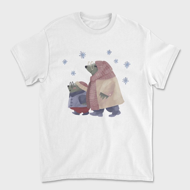 Otter Animal Family Winter Mug 03, Tricou Barbati (Unisex)