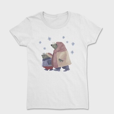 Otter Animal Family Winter Mug 03, Tricou Femei
