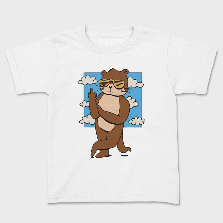 Otter Animal With Cool Sunglasses, Tricou Copii