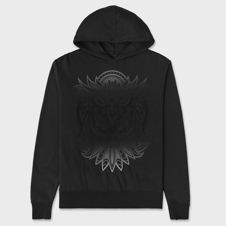 Owl Bird Animal Tribal, Hanorac Oversize Barbati (Unisex)
