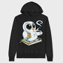 Owl With Books And Coffee Cute, Hanorac Oversize Barbati (Unisex)
