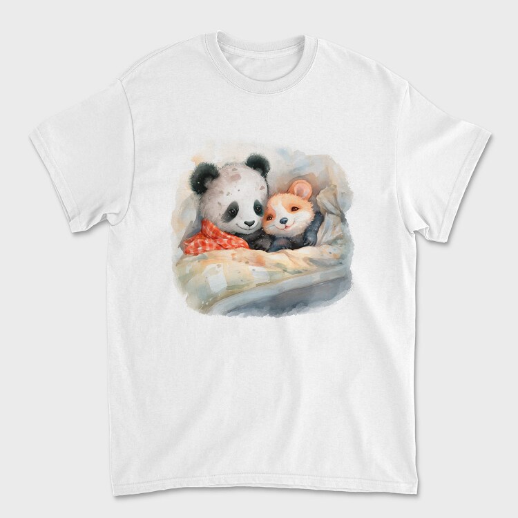 Panda And Mouse Cuddle Mice Hug, Tricou Barbati (Unisex)