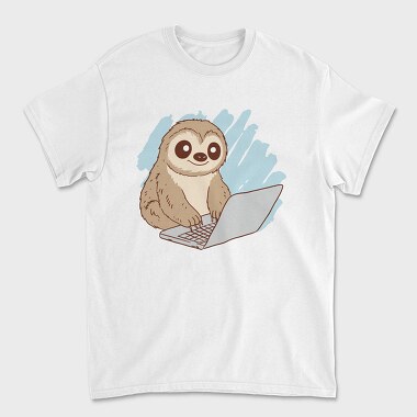 Sloth Using Computer, Tricou Barbati (Unisex)