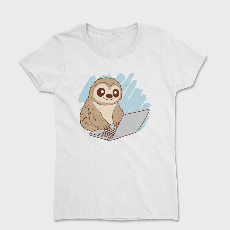 Sloth Using Computer, Tricou Femei