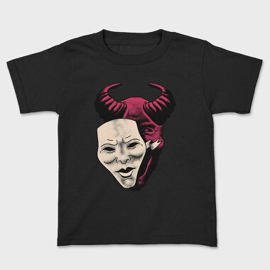 Demon And Mask Halloween, Tricou Copii