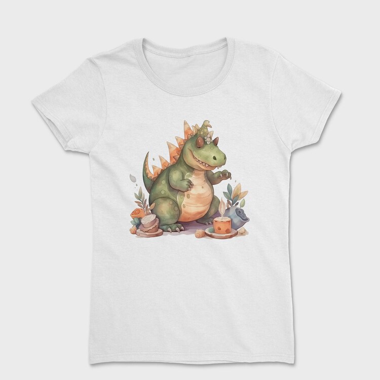 Dinosaur Fantasy Watercolor Birthday Tote, Tricou Femei