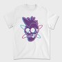Distorted Punk Sull Cyan Magenta Skull, Tricou Barbati (Unisex)