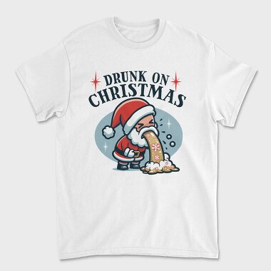 Funny Drunk Santa Claus On Christmas, Tricou Barbati (Unisex)