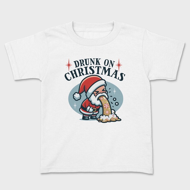 Funny Drunk Santa Claus On Christmas, Tricou Copii