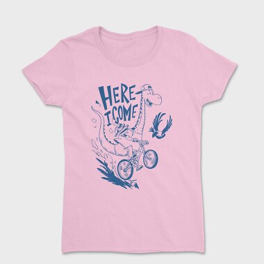 Funny Giraffe Riding Bicycle Back To Shcool, Tricou Femei