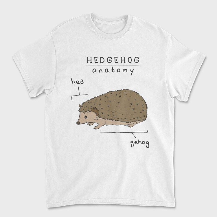Funny Hedgehog Anatomy Meme, Tricou Barbati (Unisex)