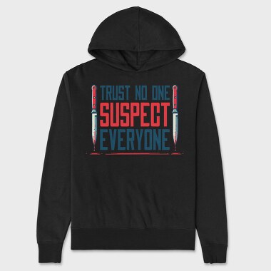 Funny Suspicion Quote Mistery Dinner, Hanorac Oversize Barbati (Unisex)