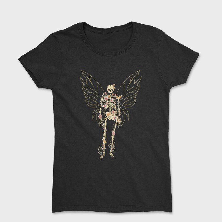 Floral Butterfly Skeleton, Tricou Femei
