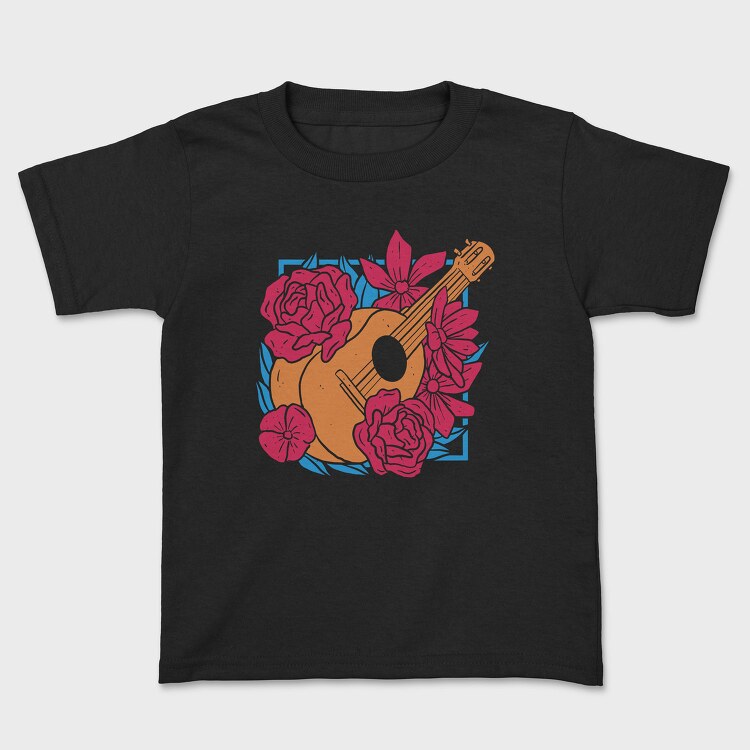 Flower Guitar Uke Flowers, Tricou Copii