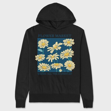 Flower Market Daisies, Hanorac Oversize Barbati (Unisex)