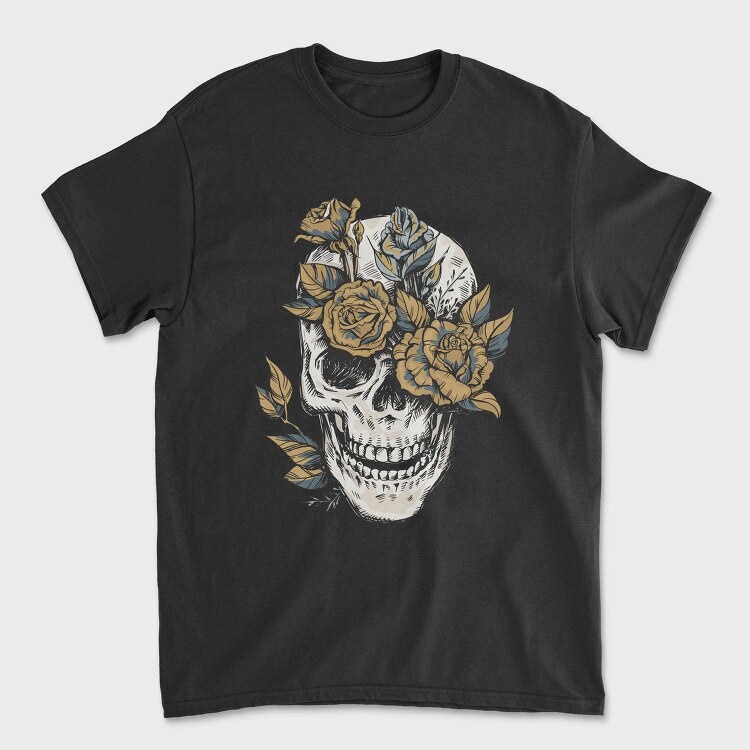 Flower Skull, Tricou Barbati (Unisex)