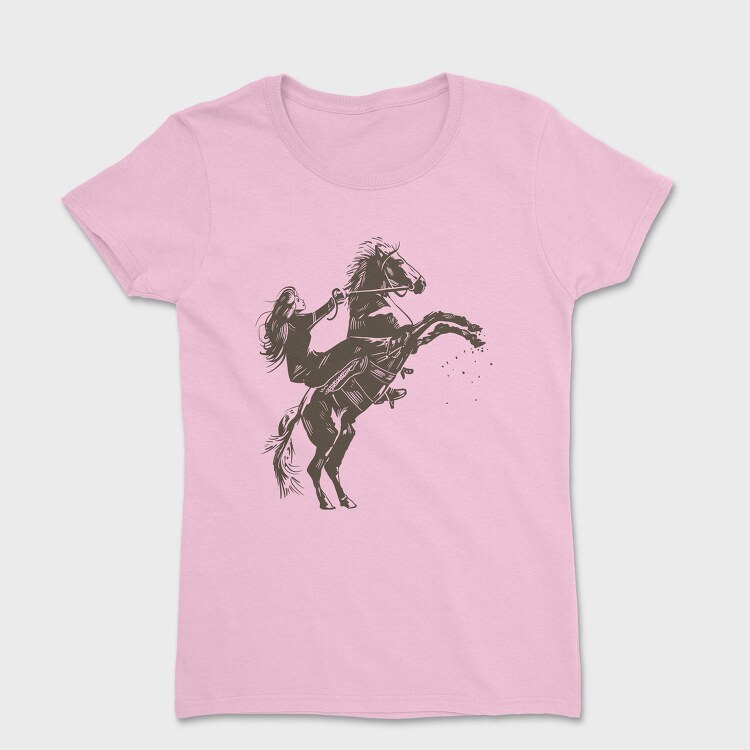 Girl Equitation Horse Two Feet, Tricou Femei