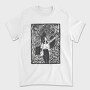 Girl Walking On Magical Forest Lino Art, Tricou Barbati (Unisex)