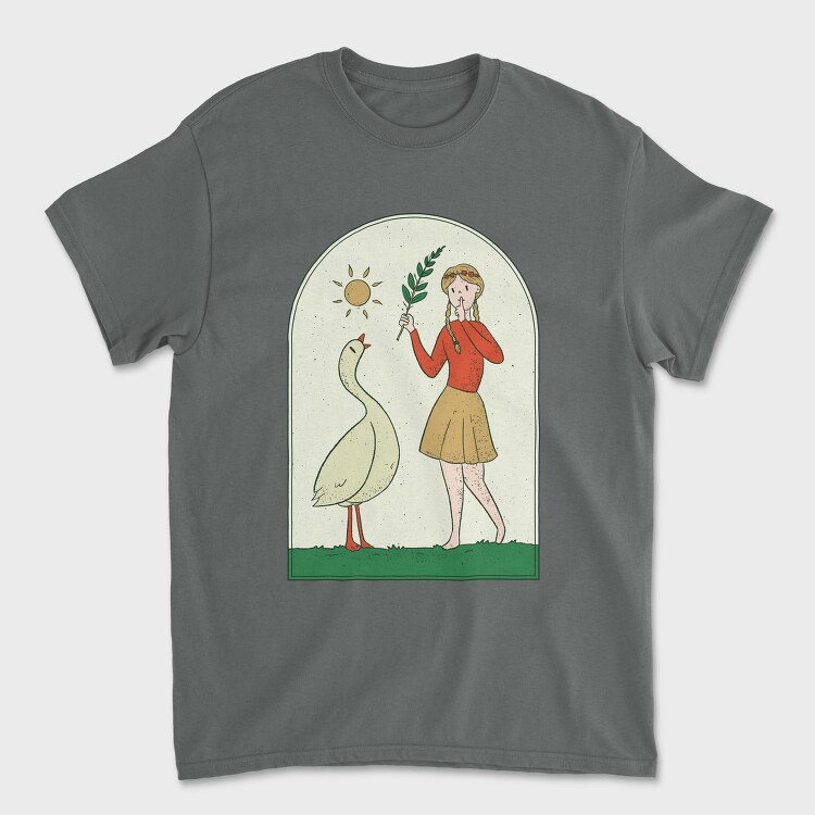 Girl With Goose, Tricou Barbati (Unisex)